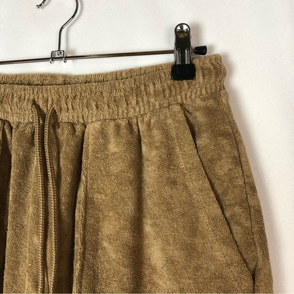 Zara Light Brown Terrycloth High Rise Utility Pull On Shorts M - Picture 4 of 4